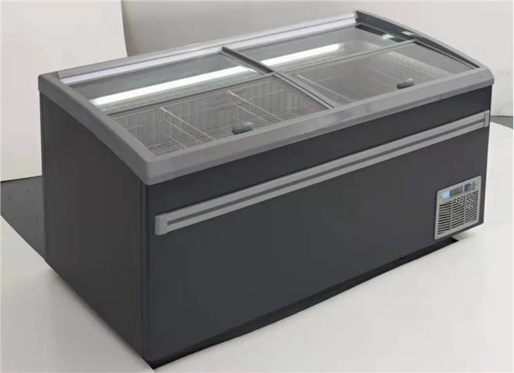 Top Sliding Glass Lid Showcase Refrigerated